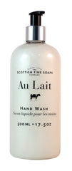 Jabón de manos Au Lait de Scottish Fine Soaps en botella elegante para uso diario
