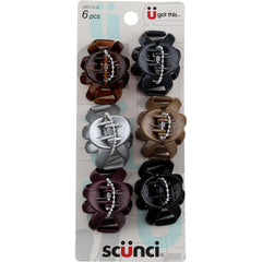 Pinzas pulpo Scunci de 4 cm, seis piezas, sujetan mechones con seguridad diaria.