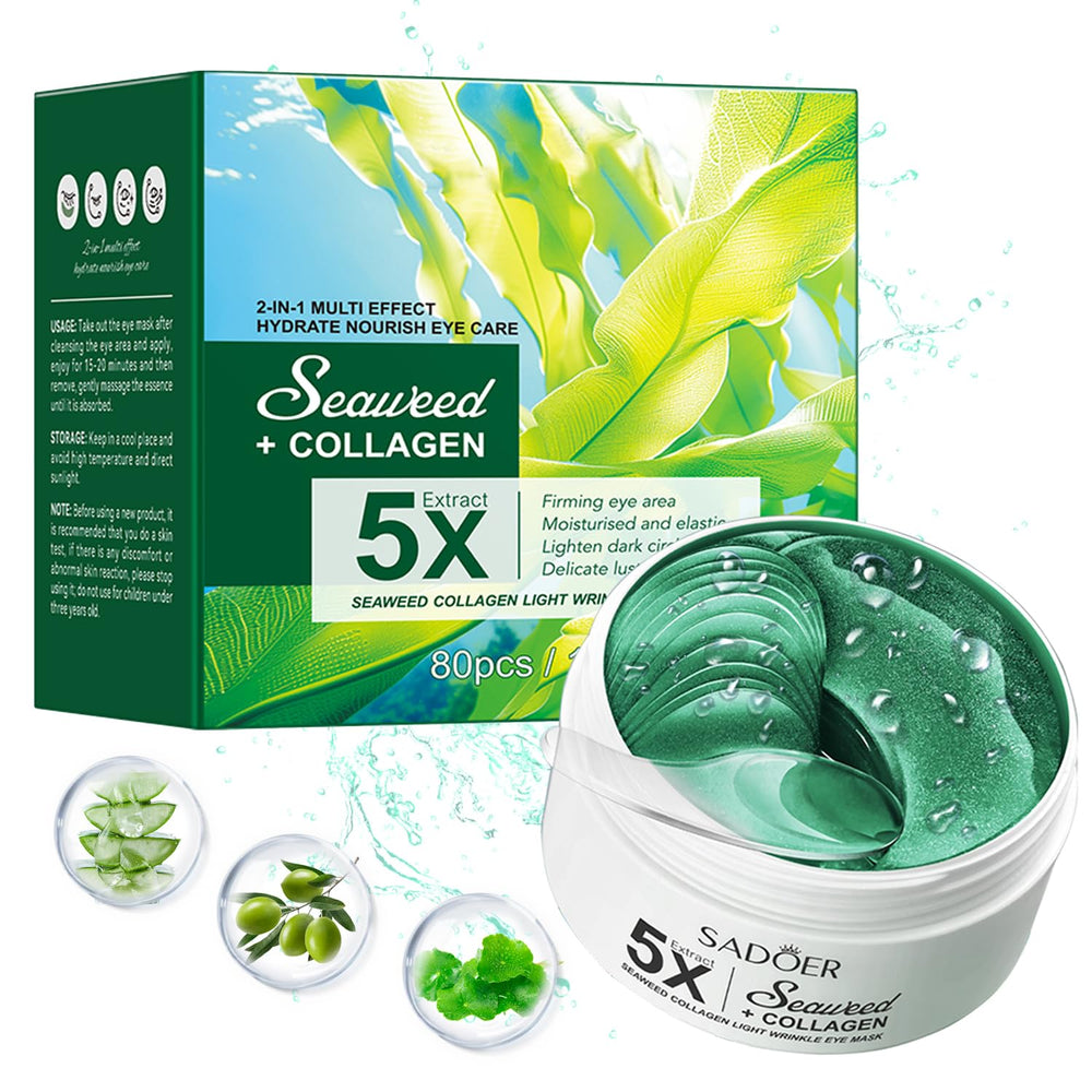 Parches para ojos SEACICO con algas brillantes iluminan y revitalizan la mirada.