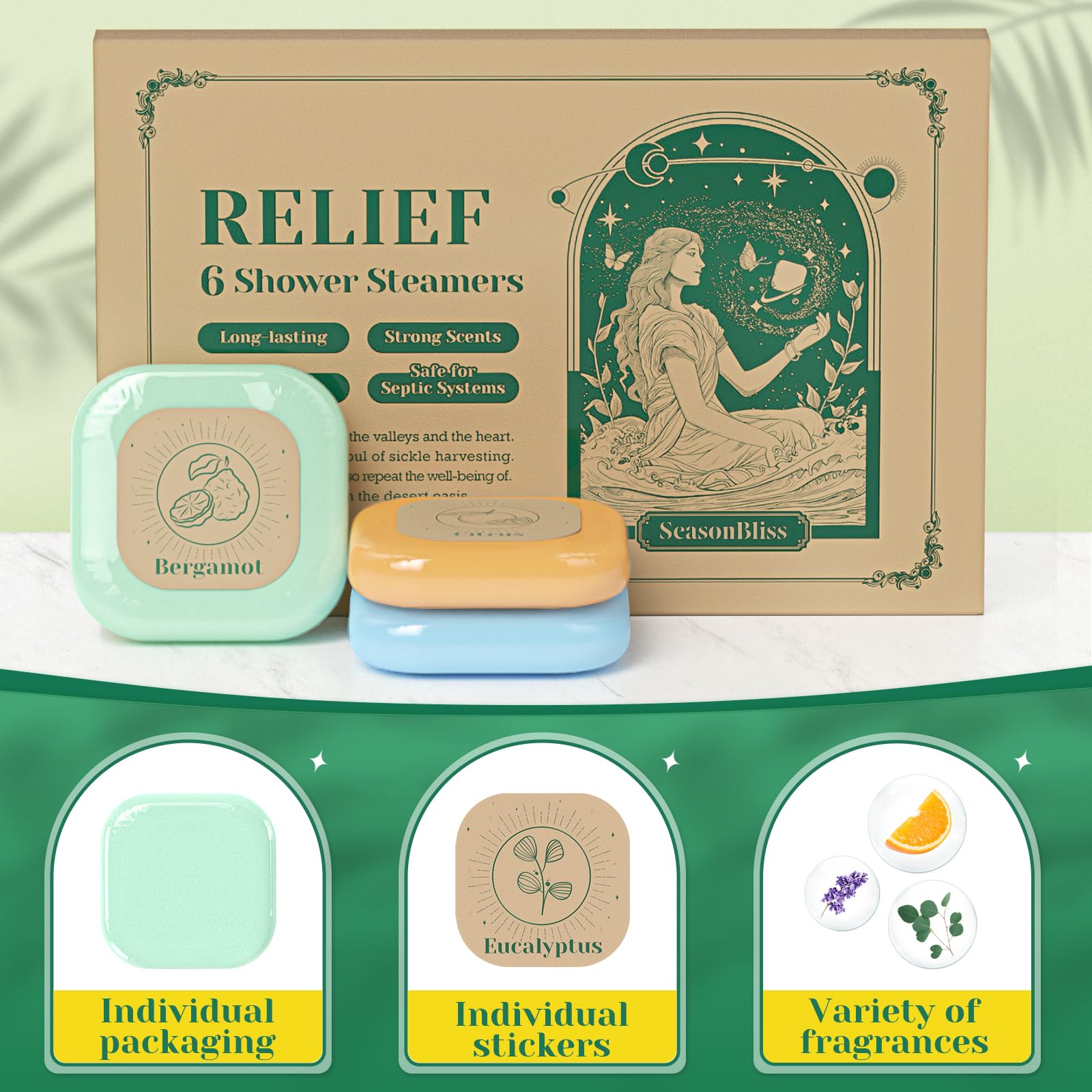 SeasonBliss bombas de ducha Jazmin: aroma suave para relajarte por la tarde