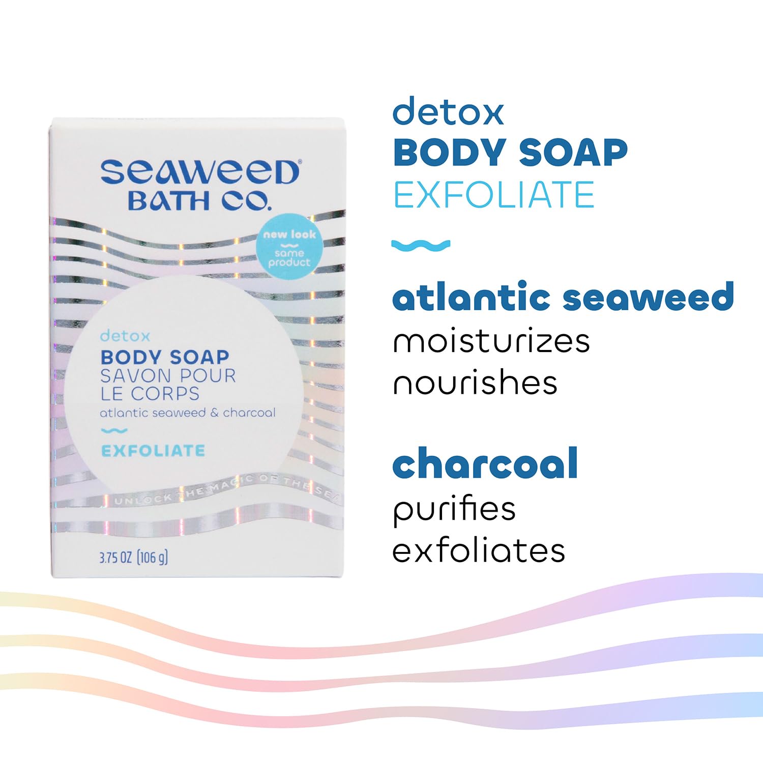 The Seaweed Bath Co. barra exfoliante detox ideal para ritual de ducha relajante.