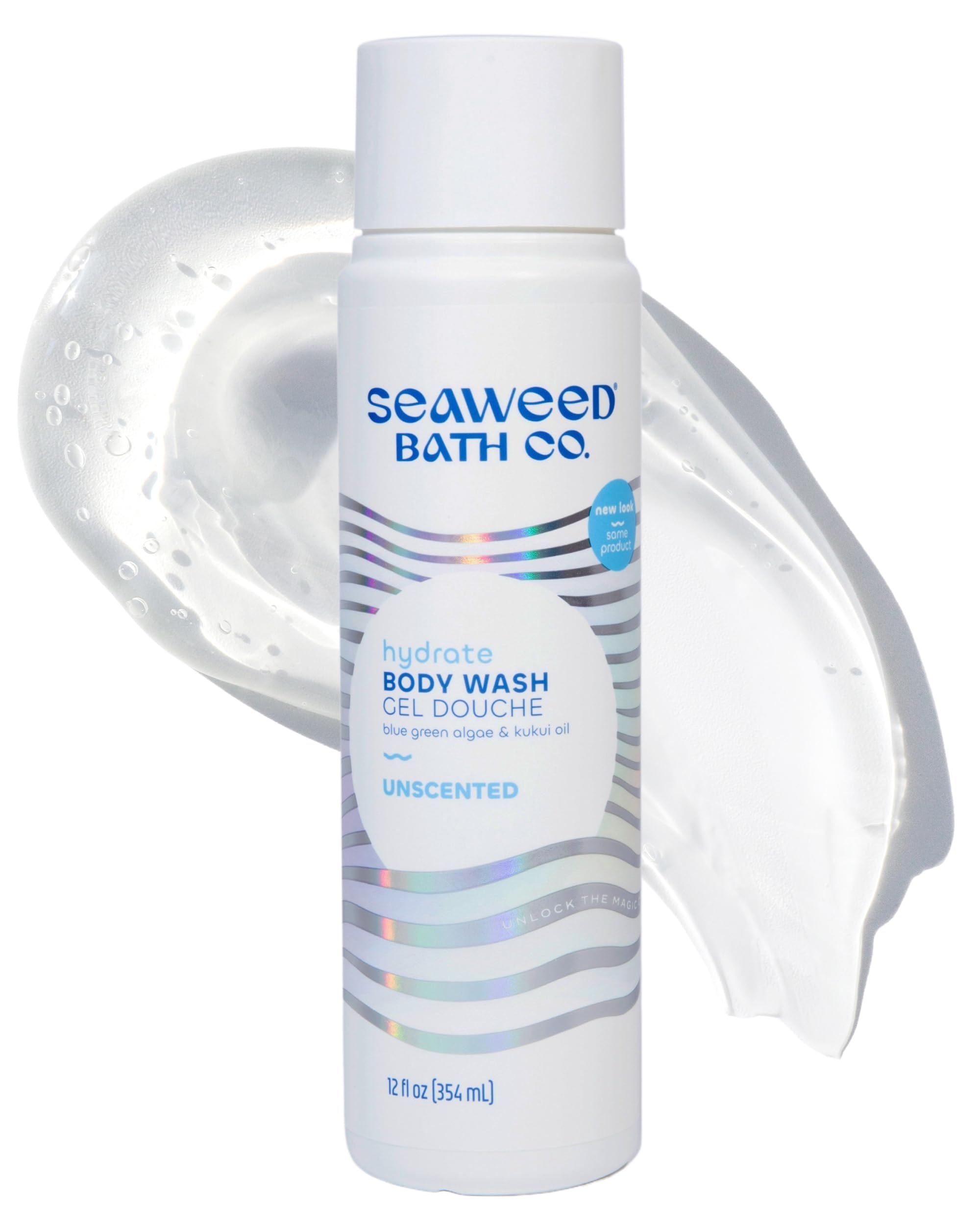 Seaweed Bath Co. gel de ducha hidratante sin fragancia para piel sensible.