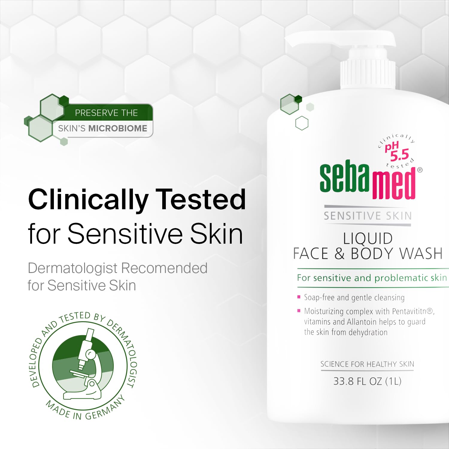 SEBAMED envase de 1 litro para uso prolongado.