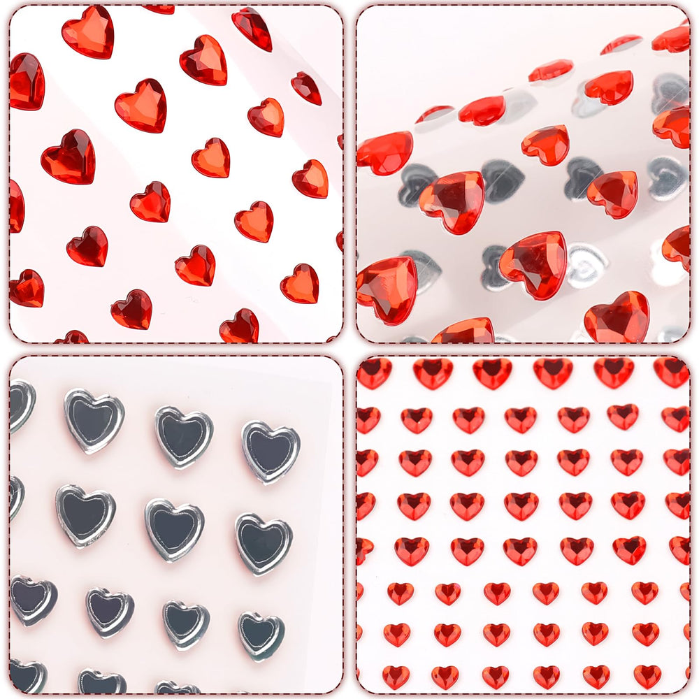 SeBneny joyas faciales corazón 10 mm para detalles brillantes en rostro.