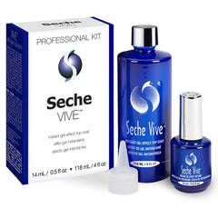 Seche Vive kit profesional con capa gel efecto brillo duradero para manicura.