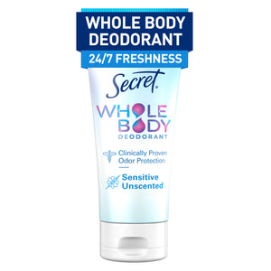 Secret crema desodorante cuerpo sin fragancia para frescura suave