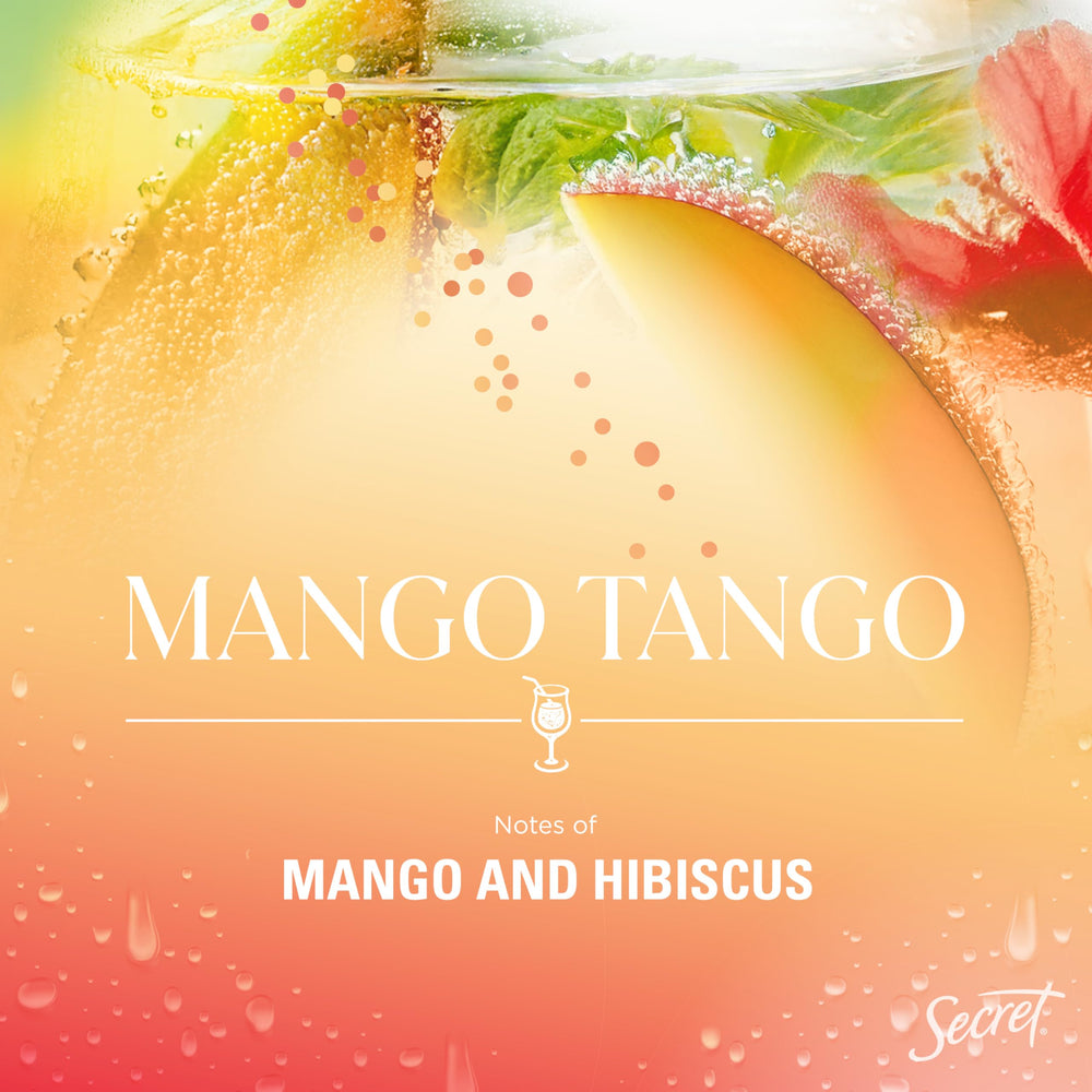 Secret Mango Tango desodorante invisible desliza suave sobre la piel.