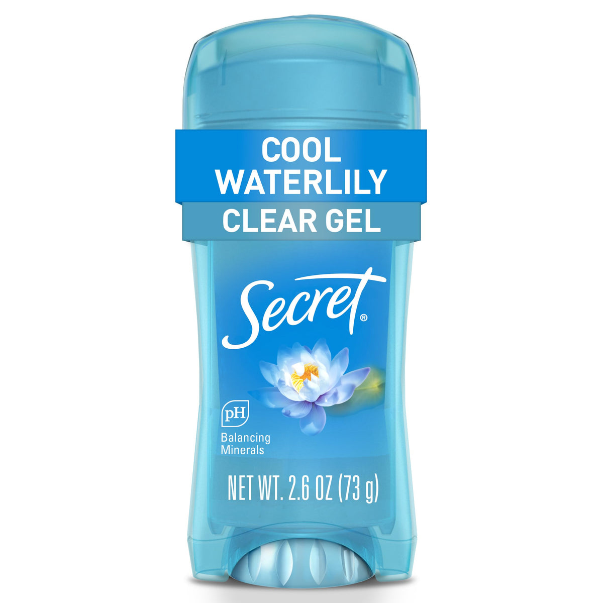 Secret Fresh gel claro en botella, protección duradera contra olores.