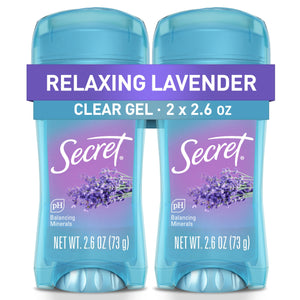 Secret Fresh desodorante gel transparente muestra protección duradera sin manchas.