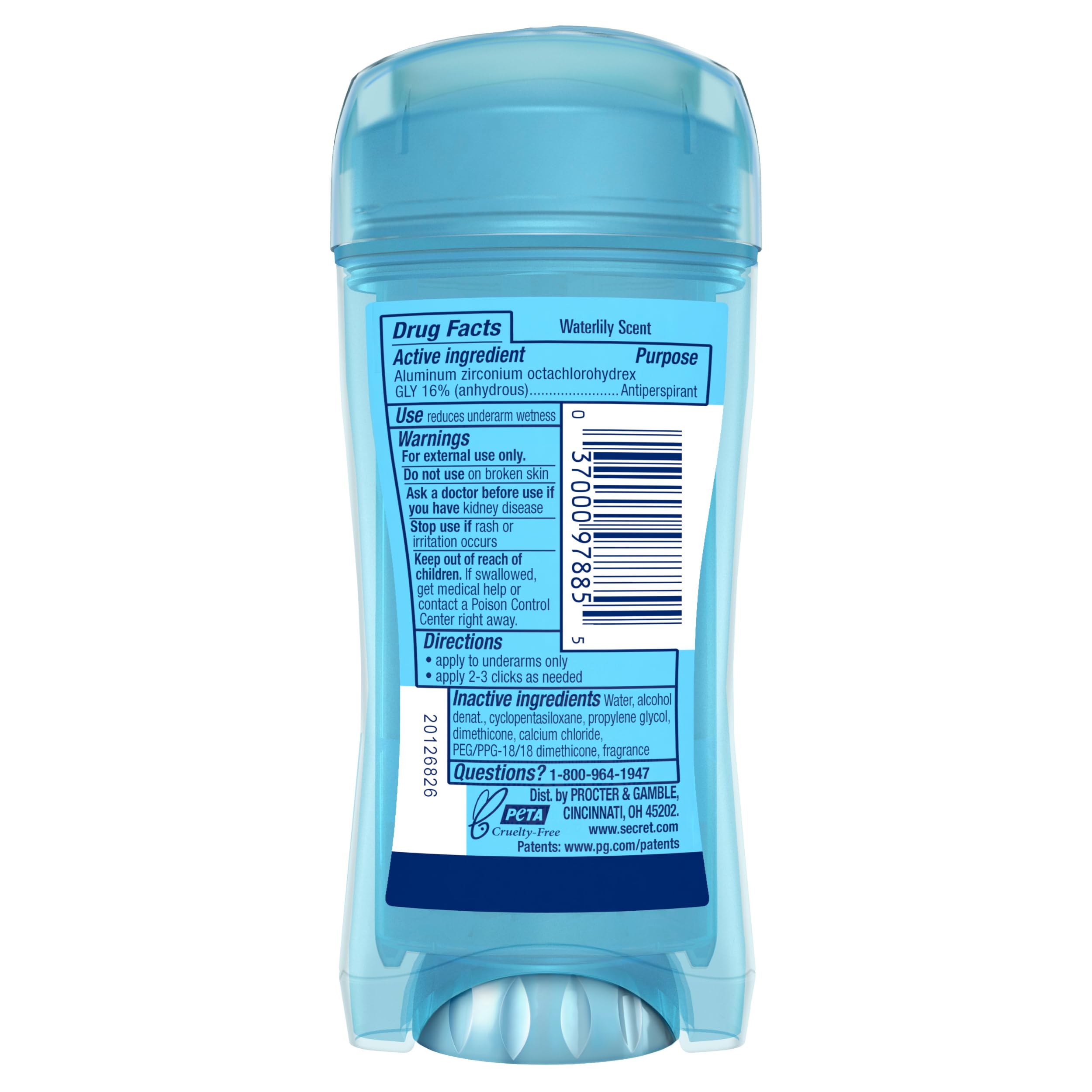 Secret Fresh envase de 74 g, tamaño práctico para viajar.