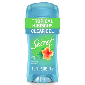 Secret Fresh gel transparente para una aplicación suave sin residuos.