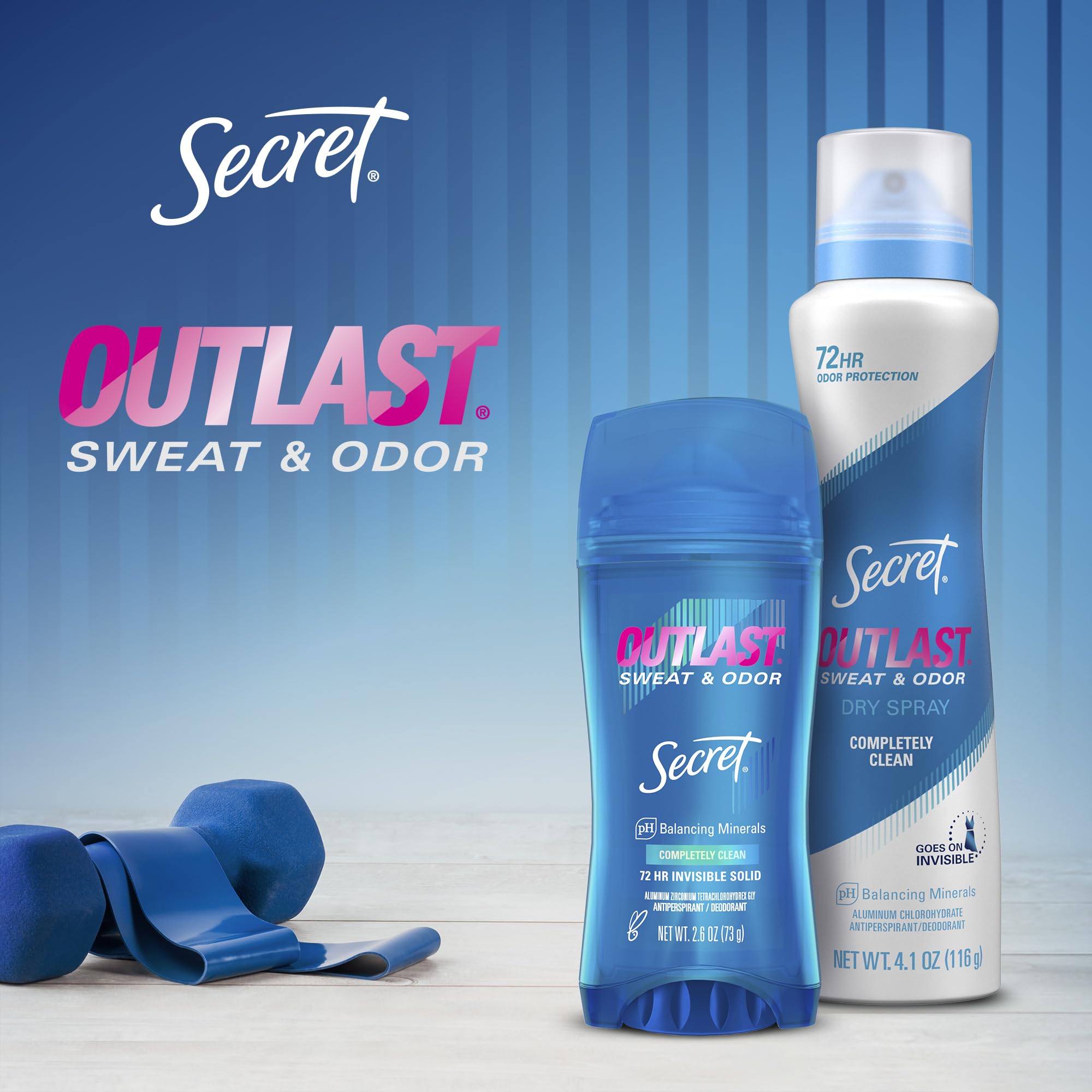Secret Outlast gel transparente se seca rápido y sin residuos.