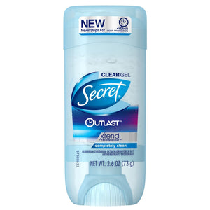 Secret Outlast desodorante gel claro 2.6 oz, paquete de cuatro, protección diaria
