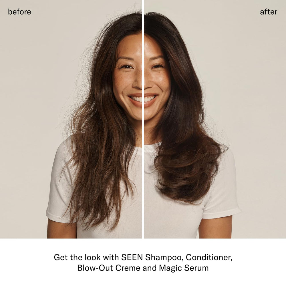SEEN Envase recargable ecológico para cabello suave y sostenible.