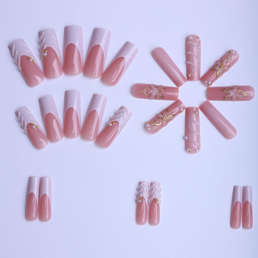 Uñas SEENEEY florales para primavera, ajuste cómodo y aspecto natural