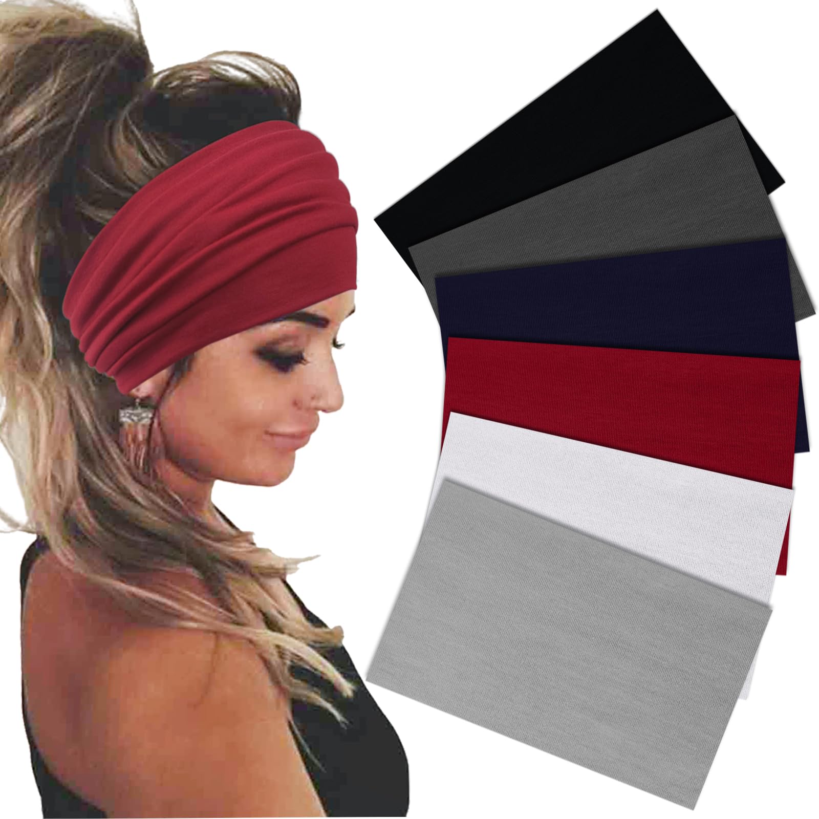 Bandas Sefiinh para cabello ancha en rosa, ideal para deporte y uso diario