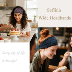 Sefiinh diadema para mujer, tejido suave, cuida el cabello durante el día.