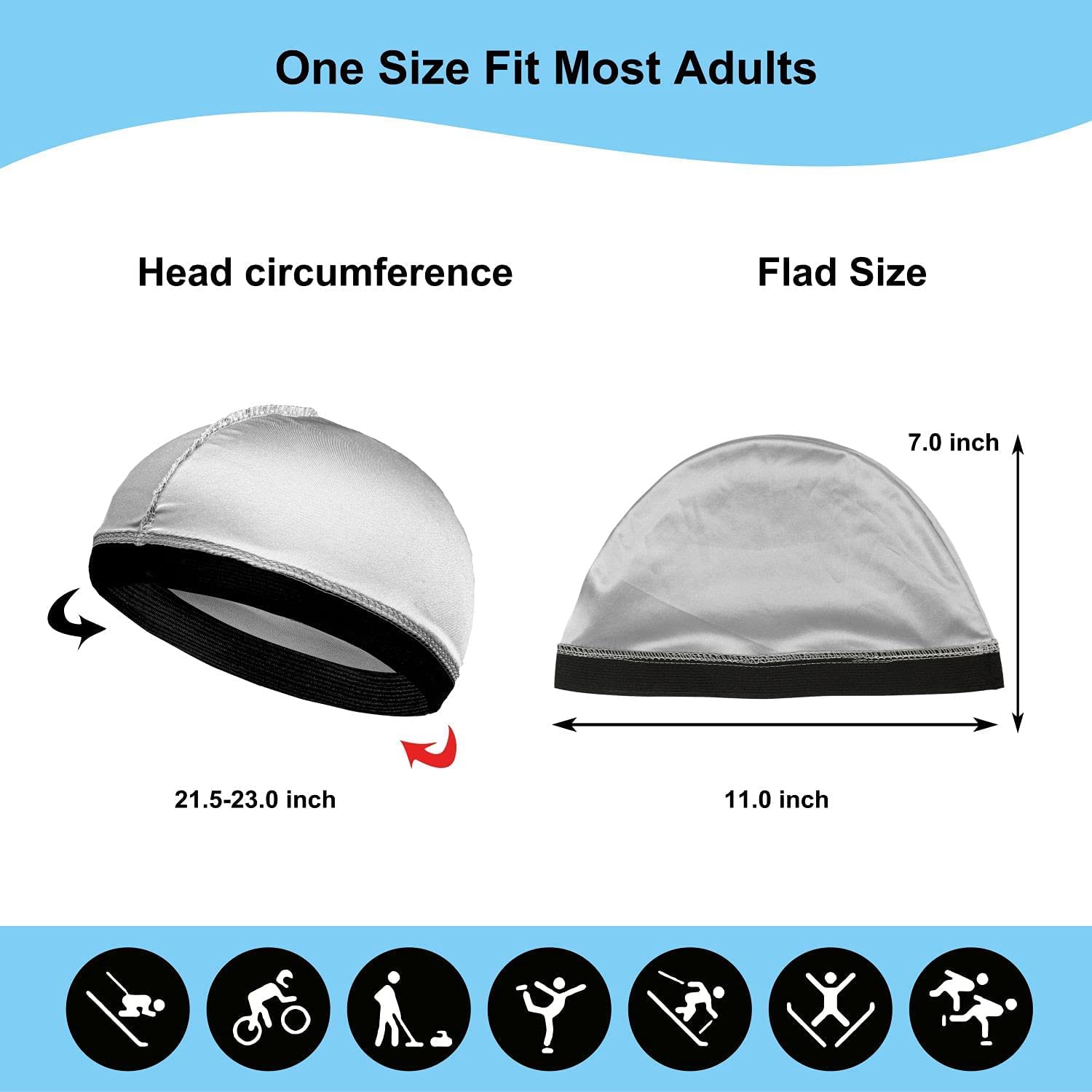 Gorra Selalu de seda negra frontal, mantiene ondas ordenadas al descansar.