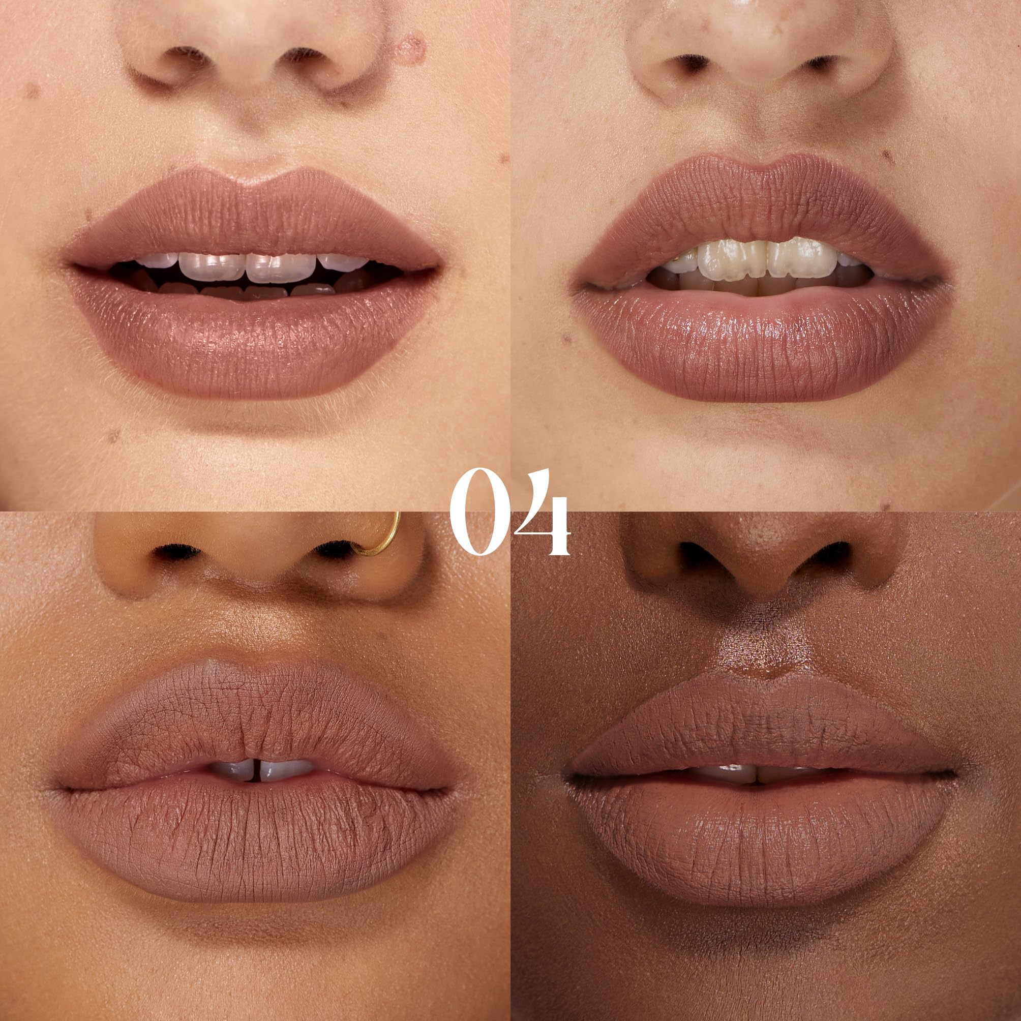 Selestia Beauty delineador labial tonos modernos para muestras de tono y combinación de look.