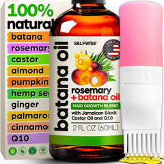 SELFWISE Batana aceite, botella vertiendo, impulsa crecimiento natural del cabello