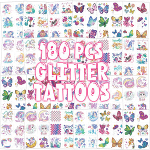 Tatuaje brillante de Sellentduct con mariposa, ideal para fiestas infantiles