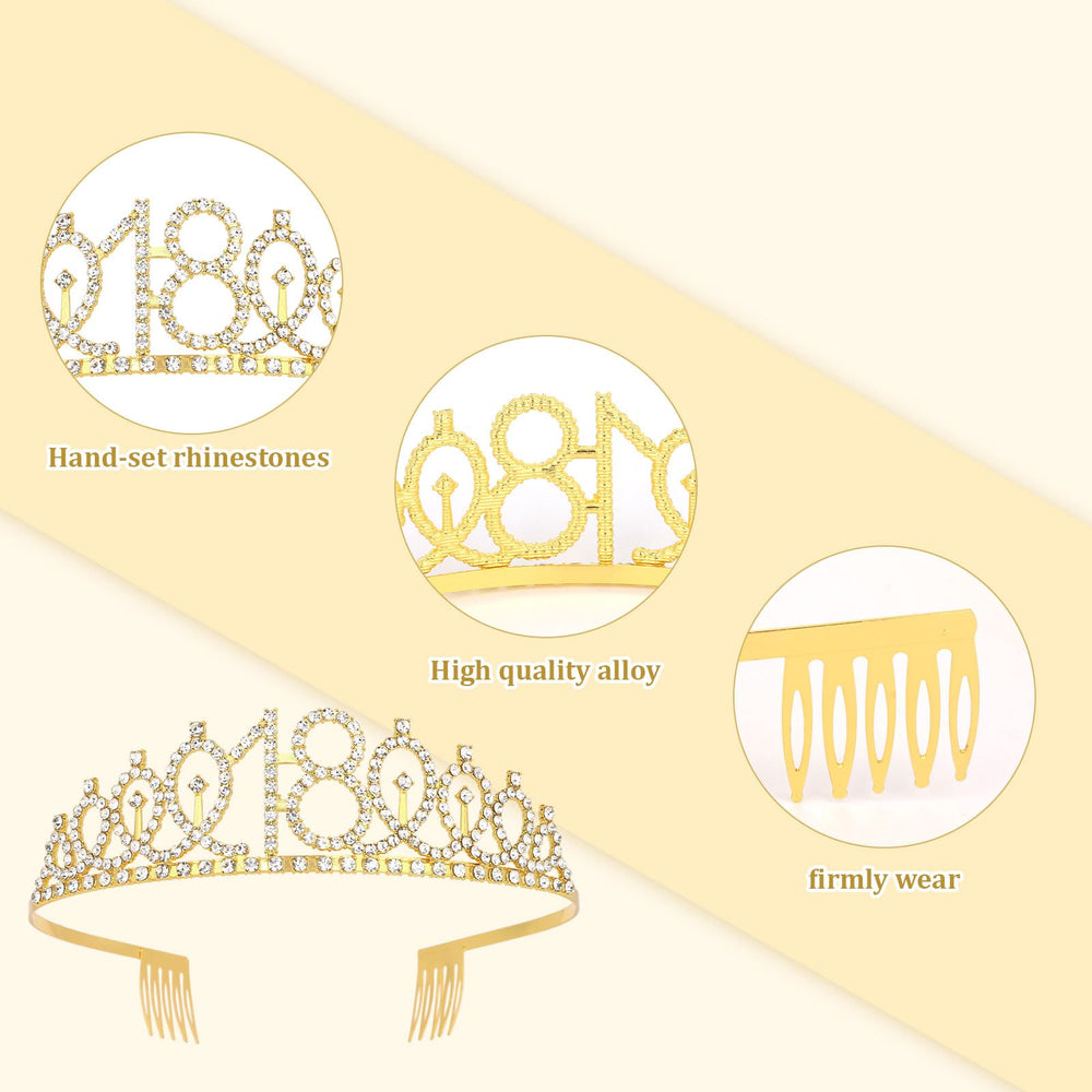 Semato banda de cumpleaños 18 con brillo, perfecta para resaltar a la homenajeada.