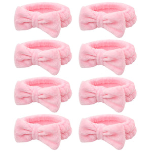 Bandas Semato para el cabello spa rosadas, cómodas y absorbentes para limpieza facial.