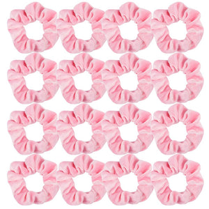 Semato gomas de pelo de terciopelo rosa, 16 unidades, confort y elasticidad para todo el día.