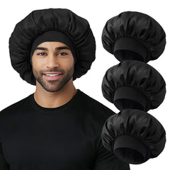 Selalu bonete de satén para dormir con banda elástica suave protege el cabello durante la noche