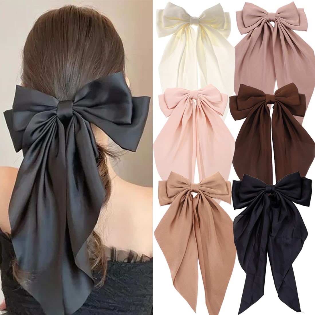 Seneeel lazos grandes para cabello, opciones rápidas para peinados de viaje.
