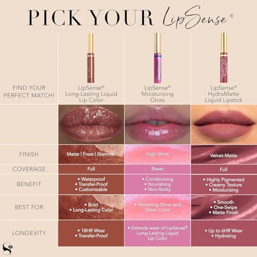 SeneGence LipSense acabado satín mate ofrece un look sofisticado y cómodo.