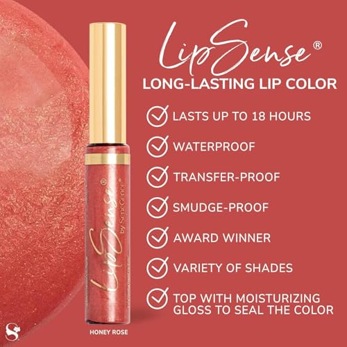 SeneGence LipSense a prueba de agua, ideal para comidas y clima.