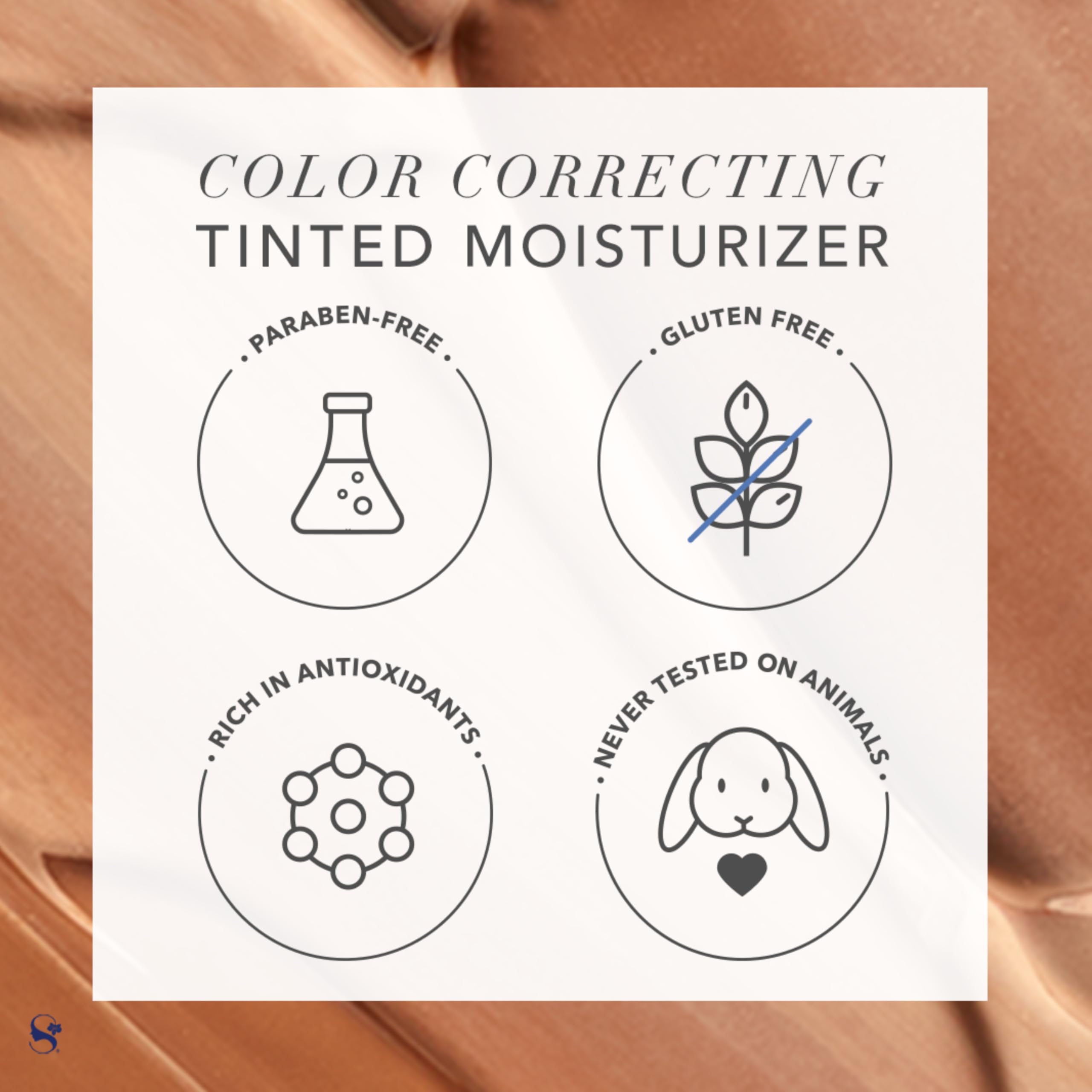 Muestra SeneGence MakeSense tono medio para corrección sutil y acabado natural.