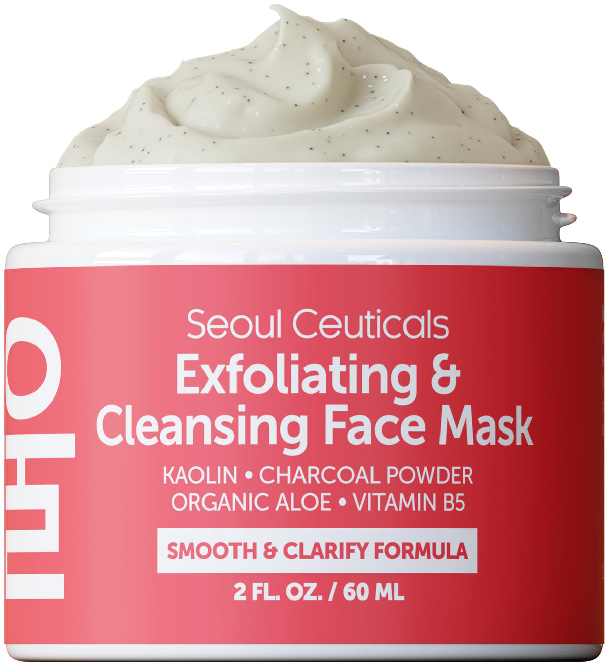 SeoulCeuticals exfoliante facial con arcilla kaolín para refinar poros.