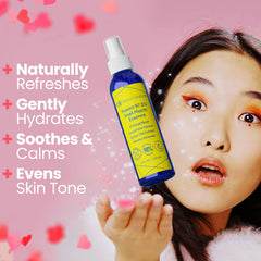 Aplicación en rostro con rociador para revitalizar la piel durante el día.
