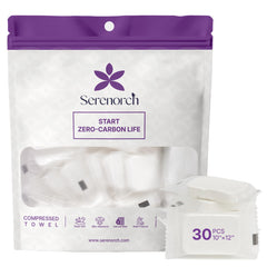 Serenorch toallita comprimida XL 10x12 se expande con agua para limpieza rápida