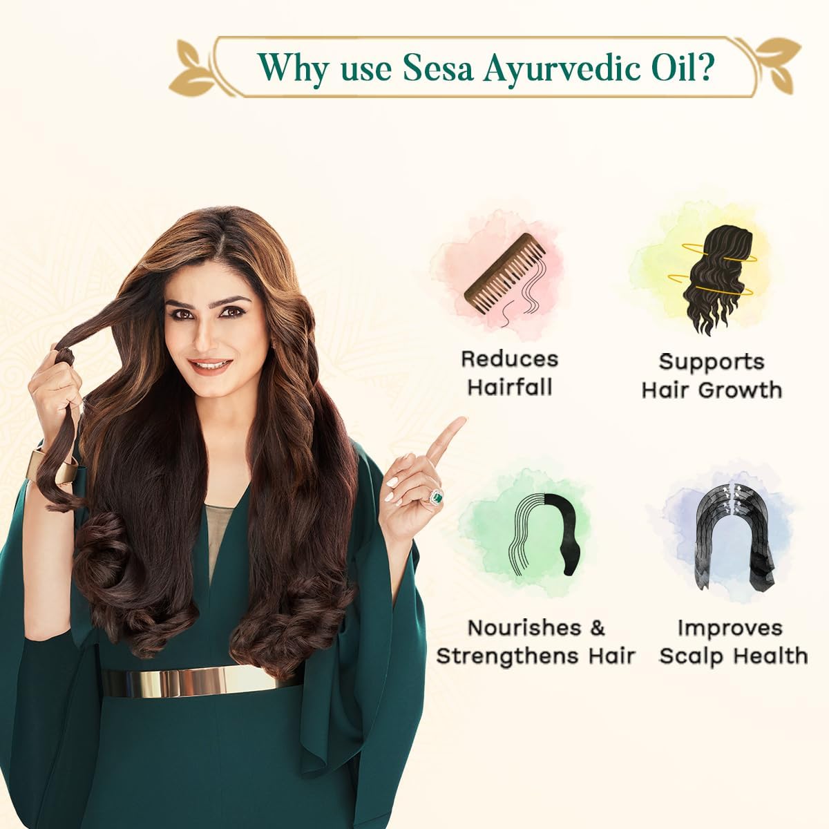 SESA Cabello más fuerte: masaje capilar que estimula la circulación.