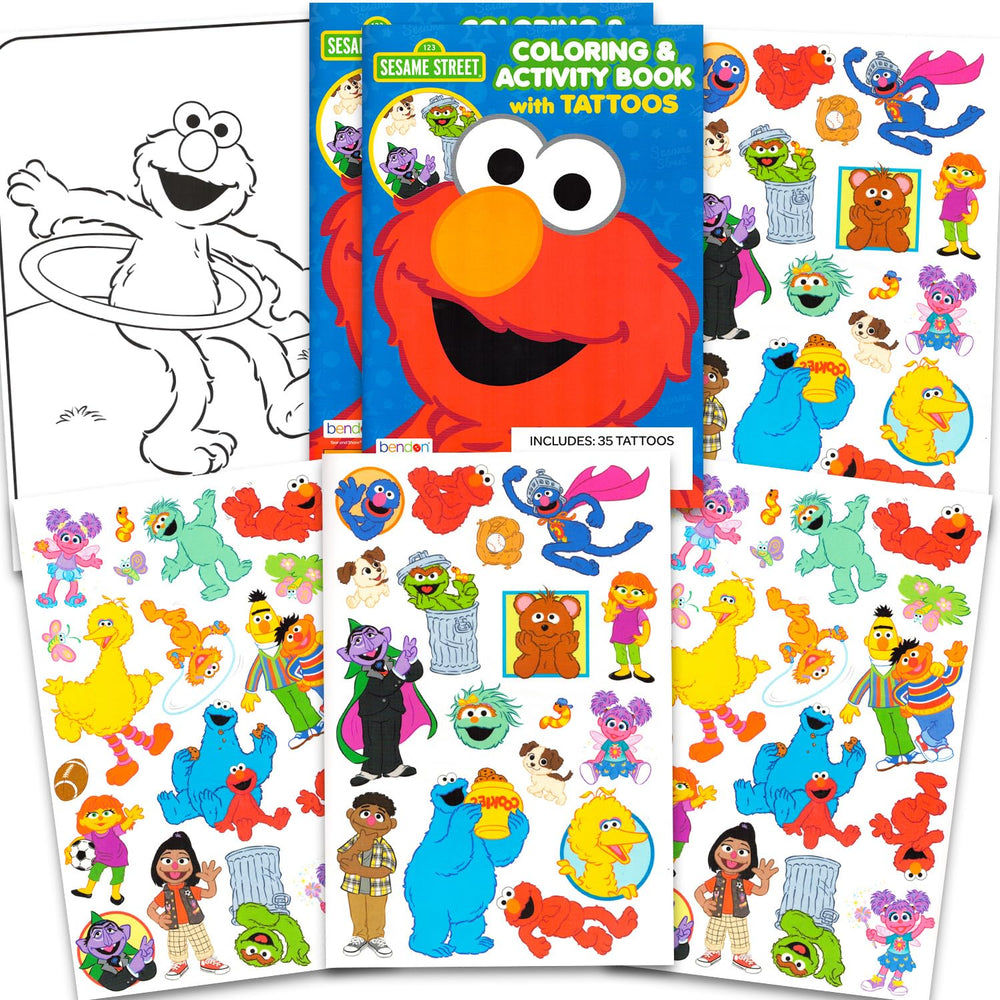 Sesame Street Elmo tatuajes temporales, setenta, ideal para fiestas y recuerdos.
