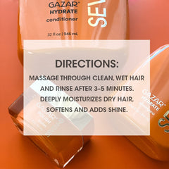 SEVEN Gazar Hydrate: aceites de argán y jojoba visibles, nutrición ligera para cabellos secos.