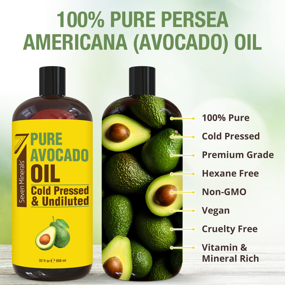 Seven Minerals Aceite de Aguacate gotero, aplicación fácil para piel nutrida.