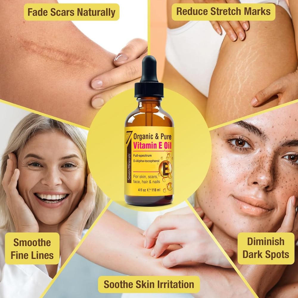 Seven Minerals: rostro hidratado con aceite de vitamina E para una piel radiante.