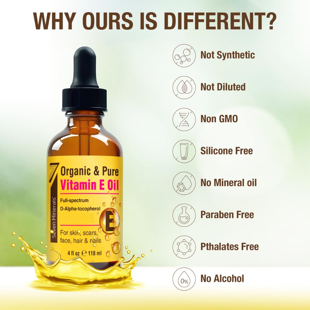 Seven Minerals: rutina diaria con aceite de vitamina E para una piel saludable.