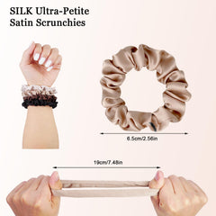 SEVEN STYLE lazos satinados ultrapequeños castano-oscuro para cabello delicado y cómodo.