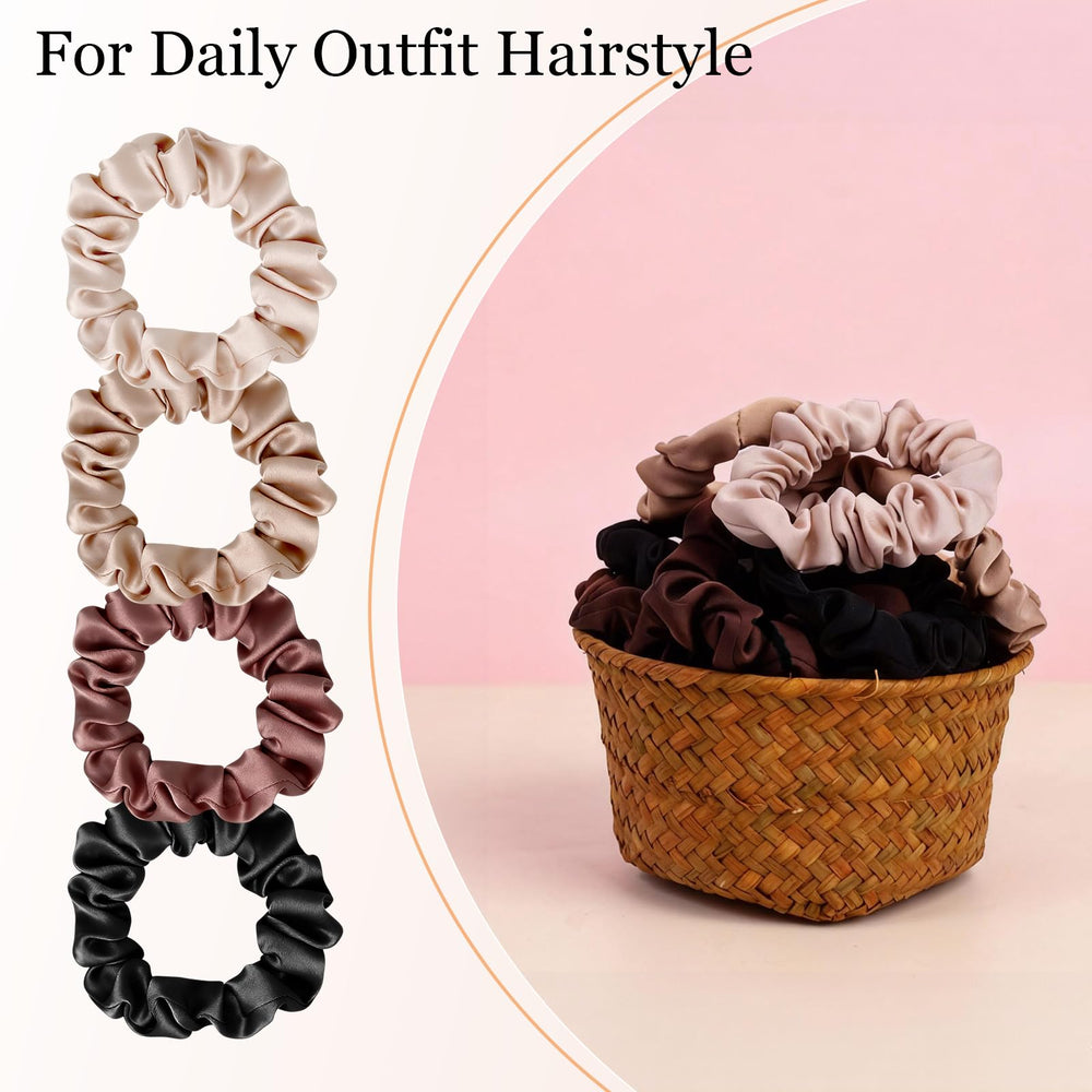 SEVEN STYLE lazos satinados ultrapequeños con diseño ruche, elegante y cómodo.