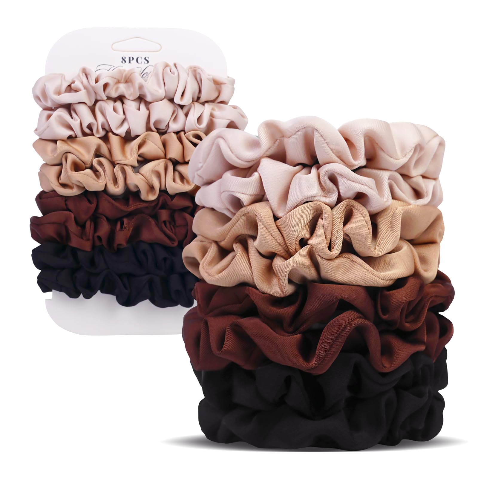 SEVEN STYLE lazos satinados ultrapequeños negro para peinados diarios sin marcas.