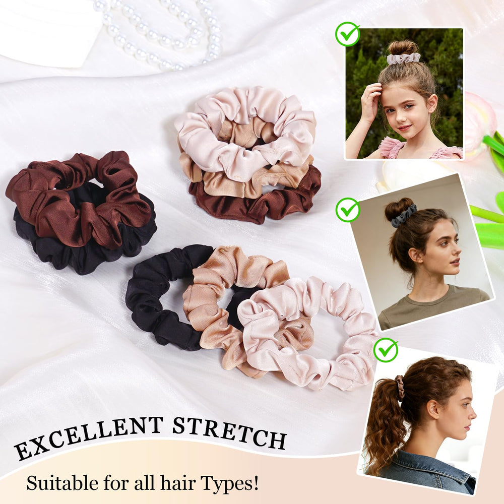 SEVEN STYLE lazos satinados ultrapequeños rubio para cabello suave y sin tirones.