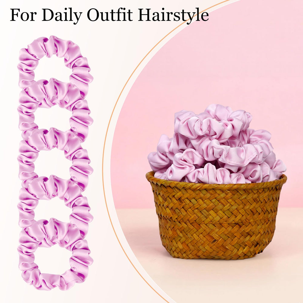 Horquillas satinadas SEVEN STYLE mini rosadas, reducción de fricción para cabello suave.