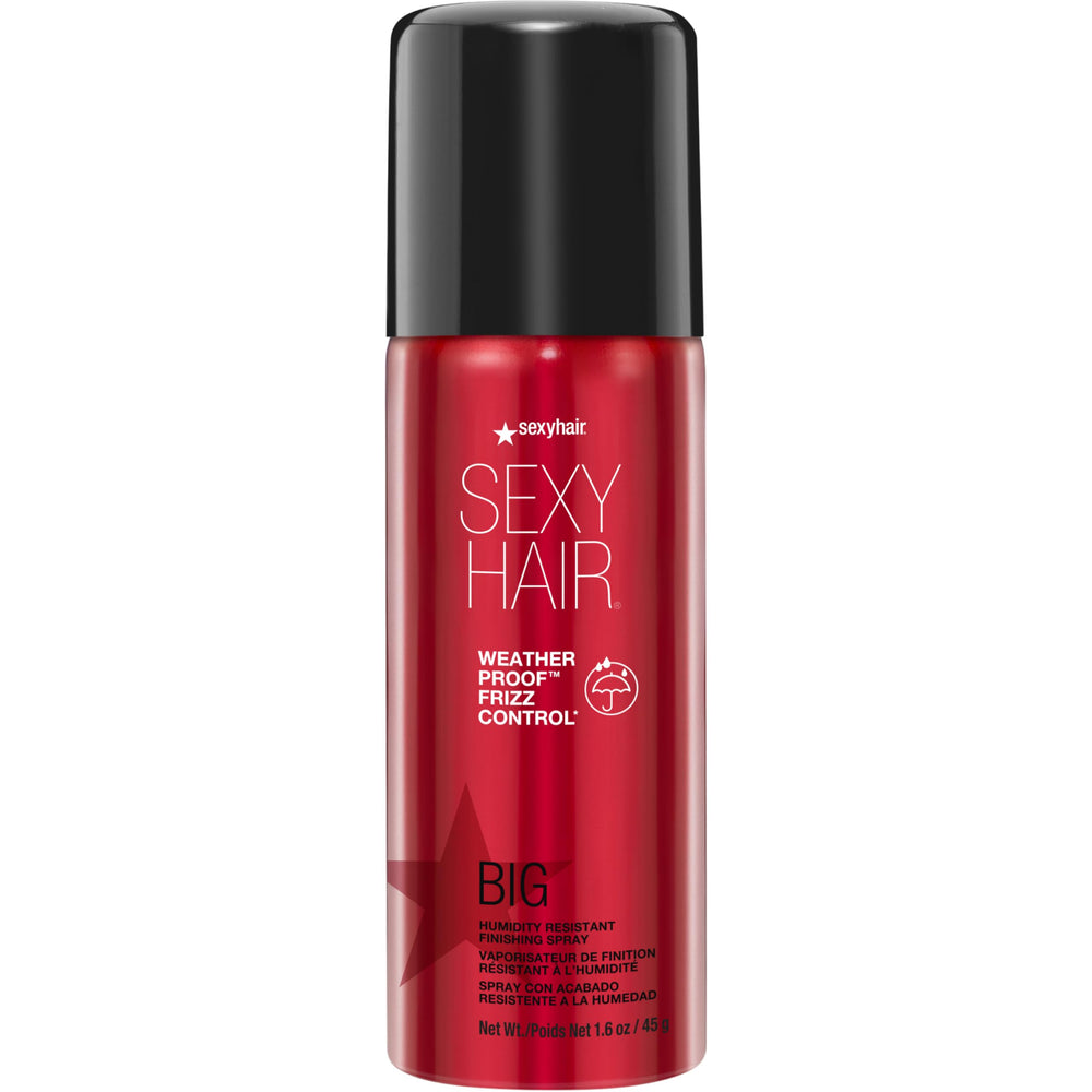 SexyHair Big Weather Proof Frizz Control Spray, botella frontal, acabado ligero e invisible