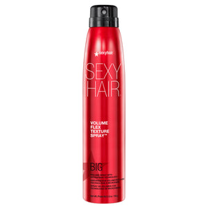 SexyHair, botella frontal del spray de volumen, ofrece cuerpo sin peso.