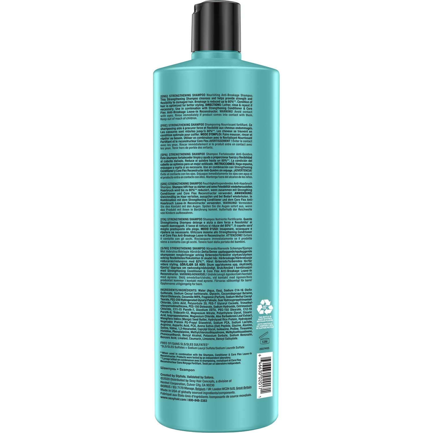 SexyHair champú fortificante con textura cremosa para cabello sedoso.